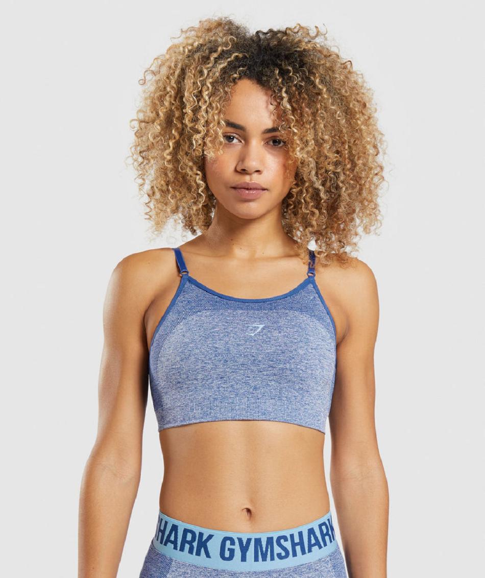 Sujetadores Deportivos Gymshark Flex Tiras Mujer Azules | CO 2180WNB